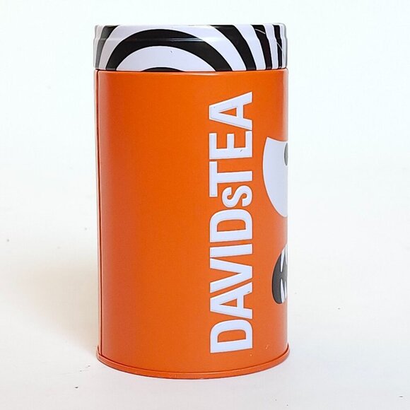 DAVIDS TEA HALLOWEEN TIN MONSTER CYCLOPS One Eyed Monster BRIGHT Orange Black - Picture 2 of 7